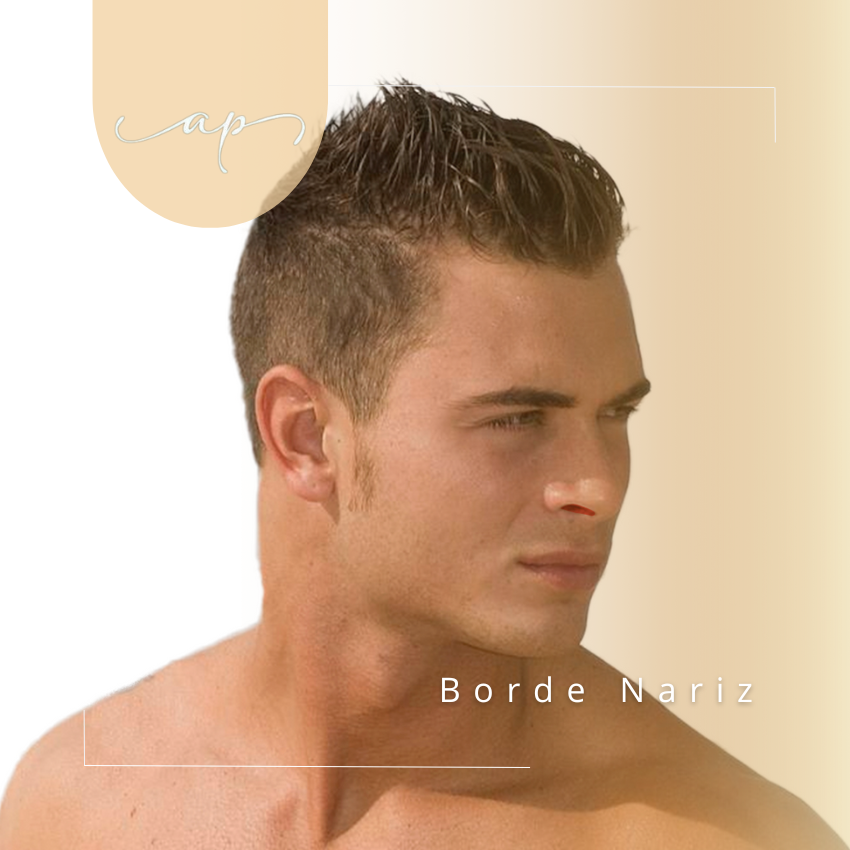Borde interno nariz hombre